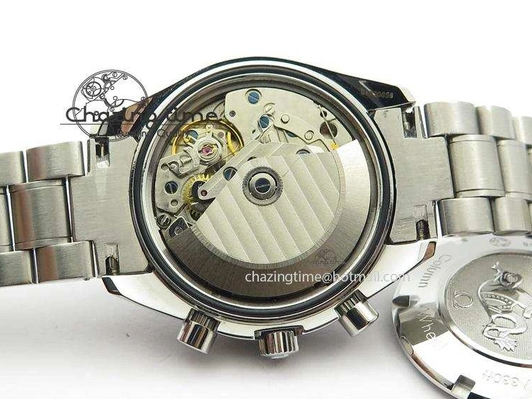 0228 Cozy Speedmaster Racing 40mm SS Black Dial On SS Bracelet A7750 ( Free Rubber Strap ) 8252